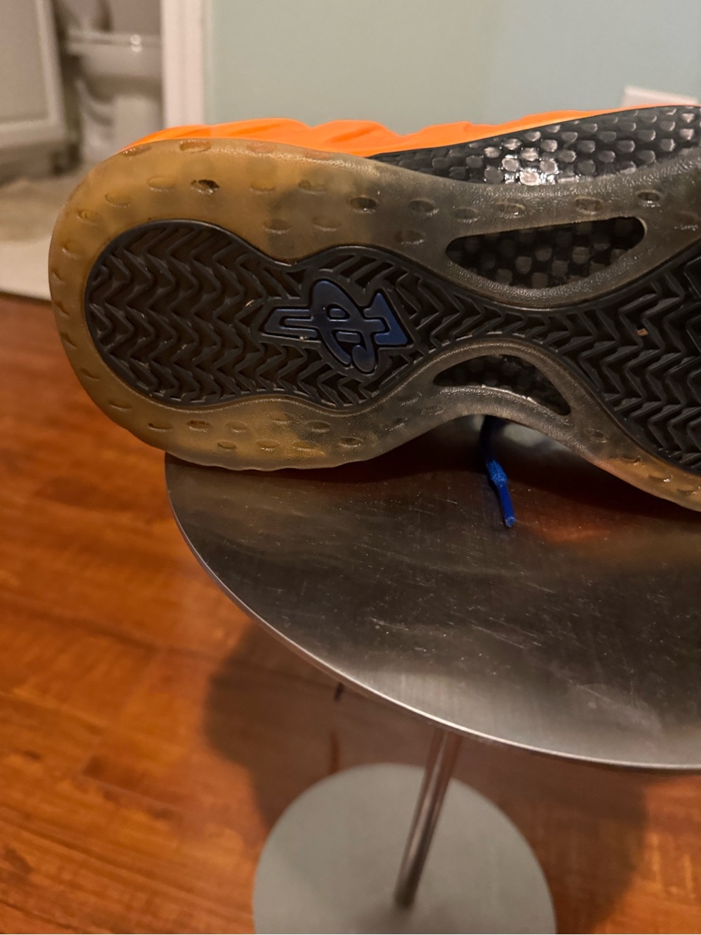 Nike MEN Orange and Blue Foamposite-Style Sneakers-NEW YORK KNICKS CHAMPS COLORS - Picture 7 of 16